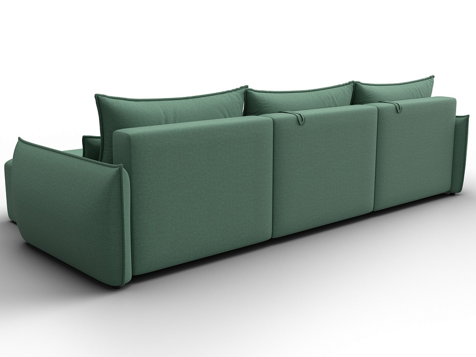 Диван угловой Лига-051 НПБ Лонг угол универсальный (амур 11 зеленый)