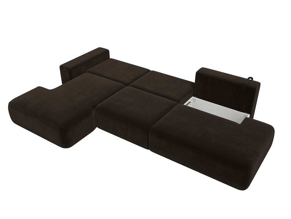 Диван угловой Лига-036 НПБ Модерн Лонг левый угол (коричневый)