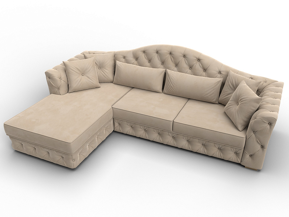 Диван угловой Артис левый угол (seven 729 бежевый)
