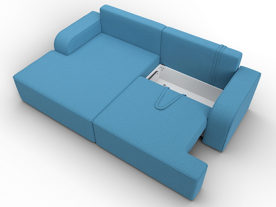 Диван угловой Лига-120 угол левый (амур 10 голубой)