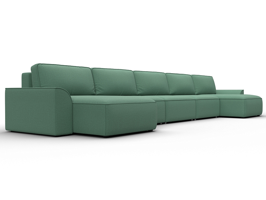 Диван П-образный Лига-048 НПБ МегаЛонг (амур 11 зеленый)