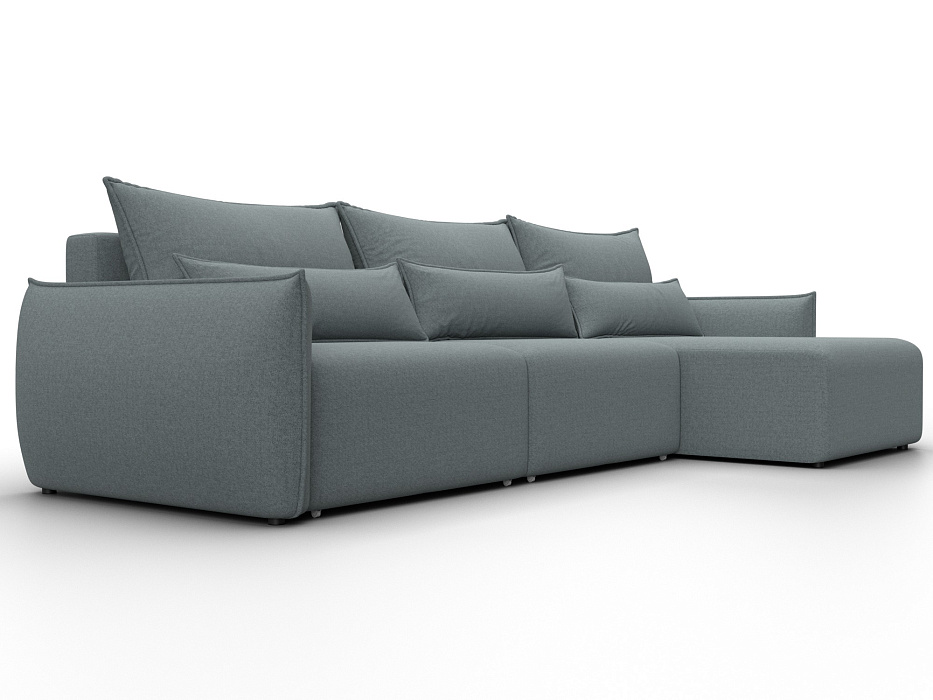 Диван угловой Лига-051 НПБ Лонг угол универсальный (амур 07 серый)