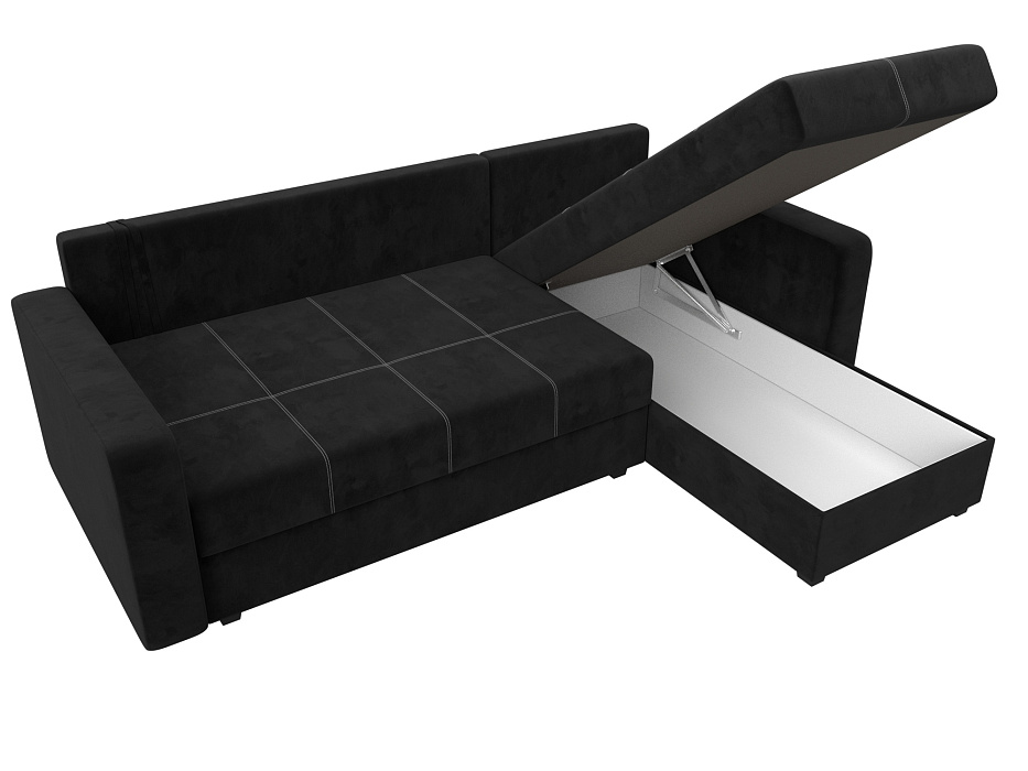 Диван угловой Ливерпуль Лайт правый угол (seven 35 черный)