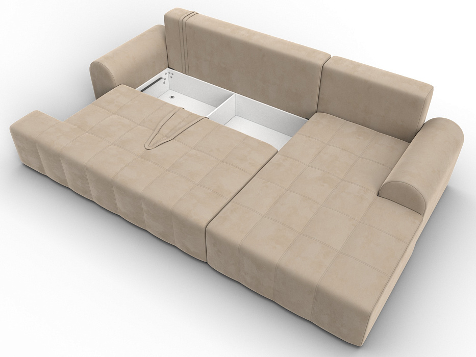 Диван угловой Лига-080 угол правый (seven 729 бежевый)