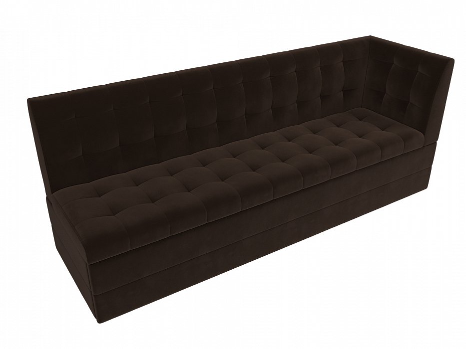 Диван кухонный прямой Бриз с углом справа (коричневый)