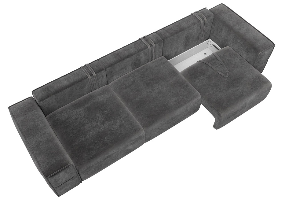 Диван прямой Лига-058 НПБ Лонг (tower 10 серый)