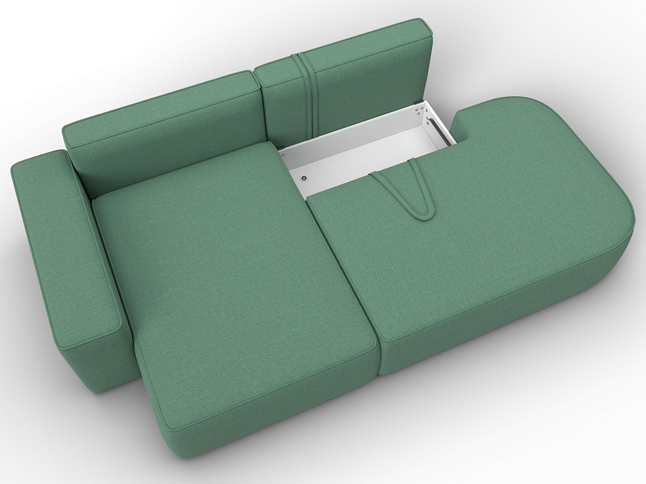 Диван угловой Лига-065 БП угол левый (амур 11 зеленый)