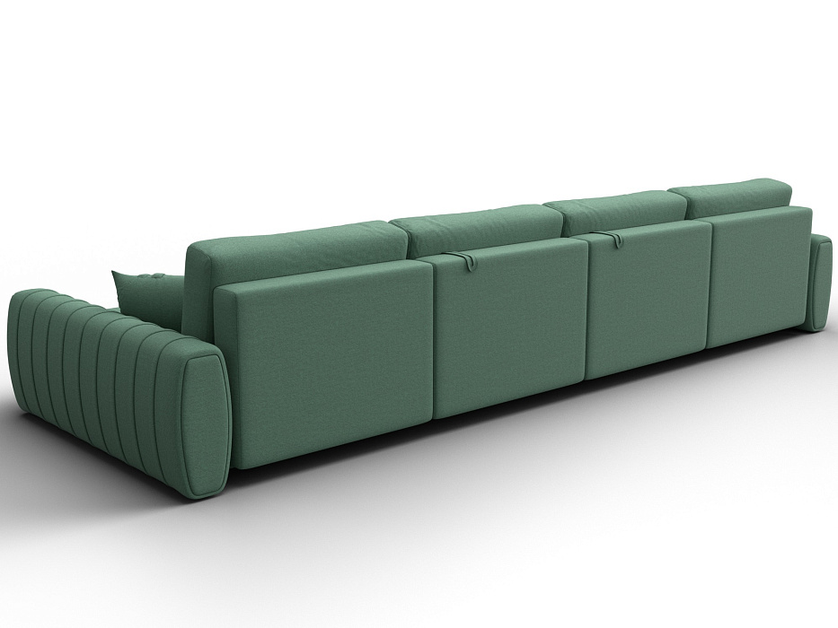 Диван П-образный Лига-057 НПБ Лонг (амур 11 зеленый)