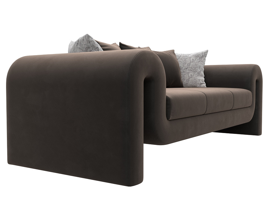 Диван прямой Волна (seven 727 коричневый;seven 17 серый)