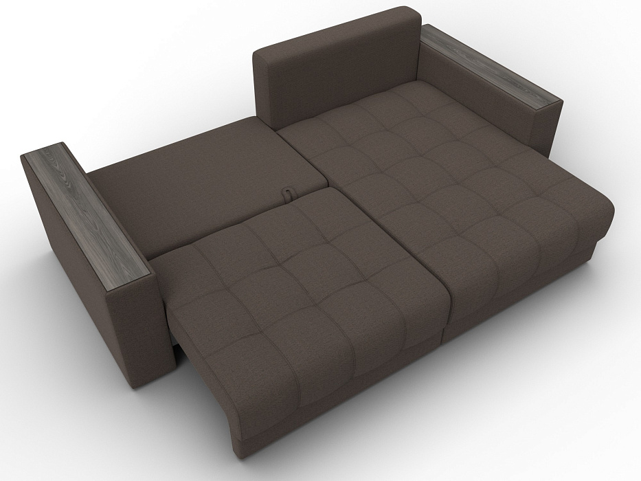 Диван угловой с декором Лига-049 НПБ (амур 05 коричневый)