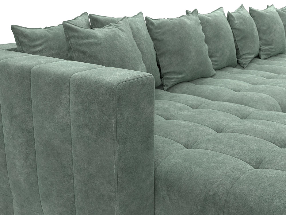 Диван П-образный Лига-052 НПБ МегаЛонг (brut 08 зеленый)