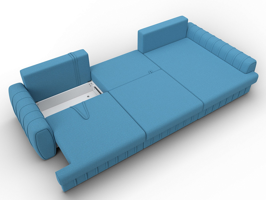 Диван угловой Лига-057 НПБ Лонг угол правый (амур 10 голубой)