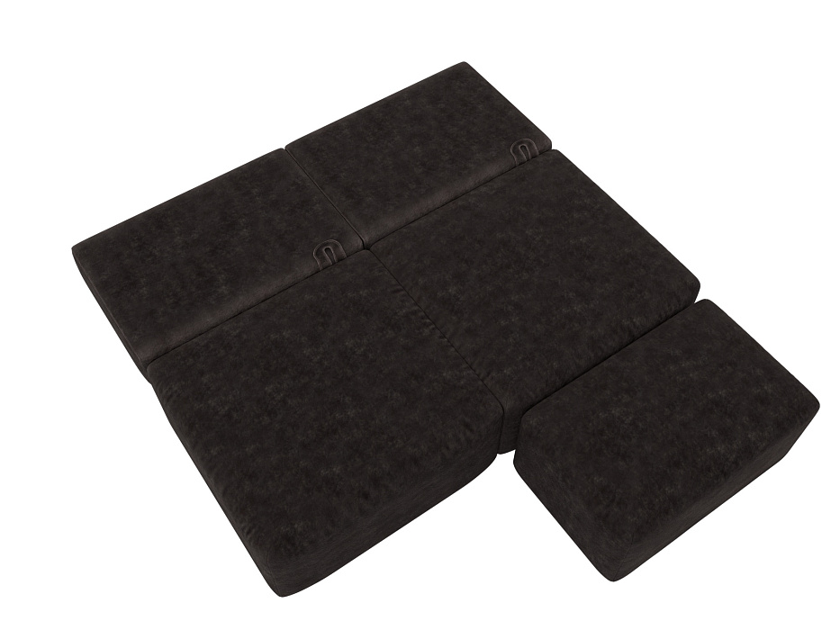 Диван прямой модульный с пуфом Лига-060 НПБ (brut 17 коричневый)