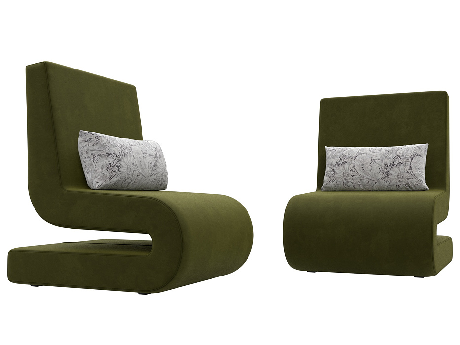 Кресло Волна (2 шт.) (зеленый;серый)