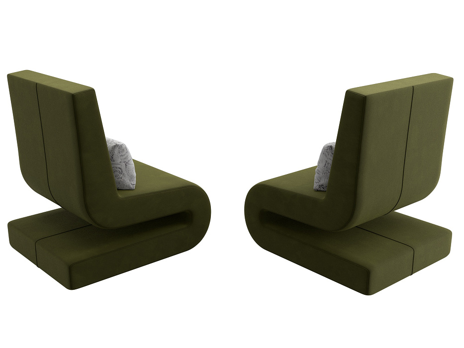 Кресло Волна (2 шт.) (зеленый;серый)
