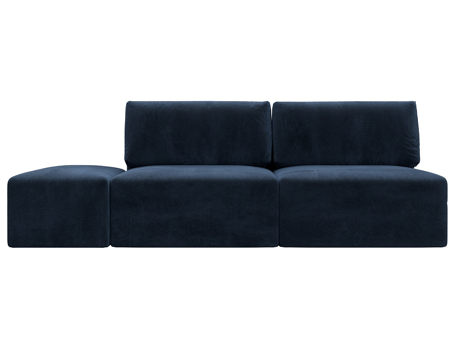 Диван прямой модульный с пуфом Лига-060 НПБ (tower 13 синий)