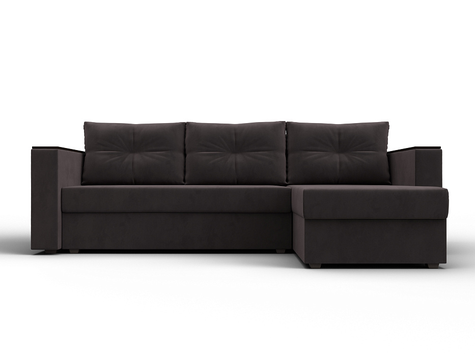 Диван угловой Атланта без стола универсальный угол (seven 727 коричневый)