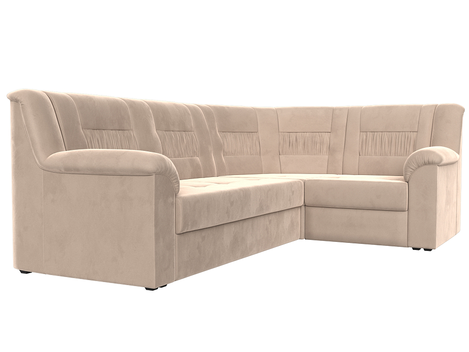 Диван угловой Карелия правый угол (seven 729 бежевый)