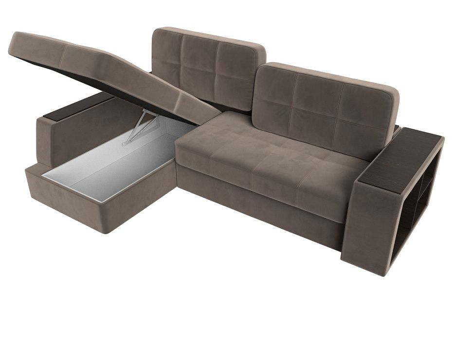 Диван угловой Брюссель левый угол (seven 727 коричневый;seven 729 бежевый)