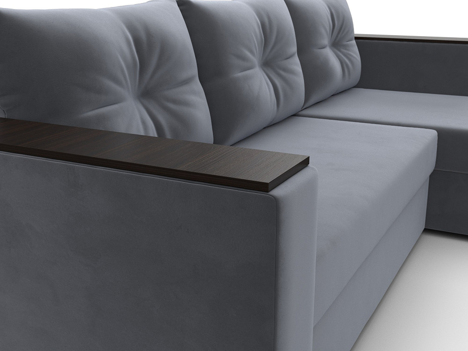 Диван угловой Атланта без стола универсальный угол (seven 17 серый)