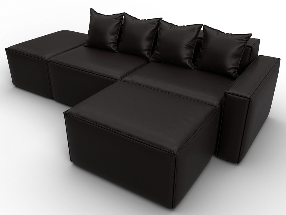 Диван угловой модульный Лига-063 угол правый (grifon 12 коричневый)