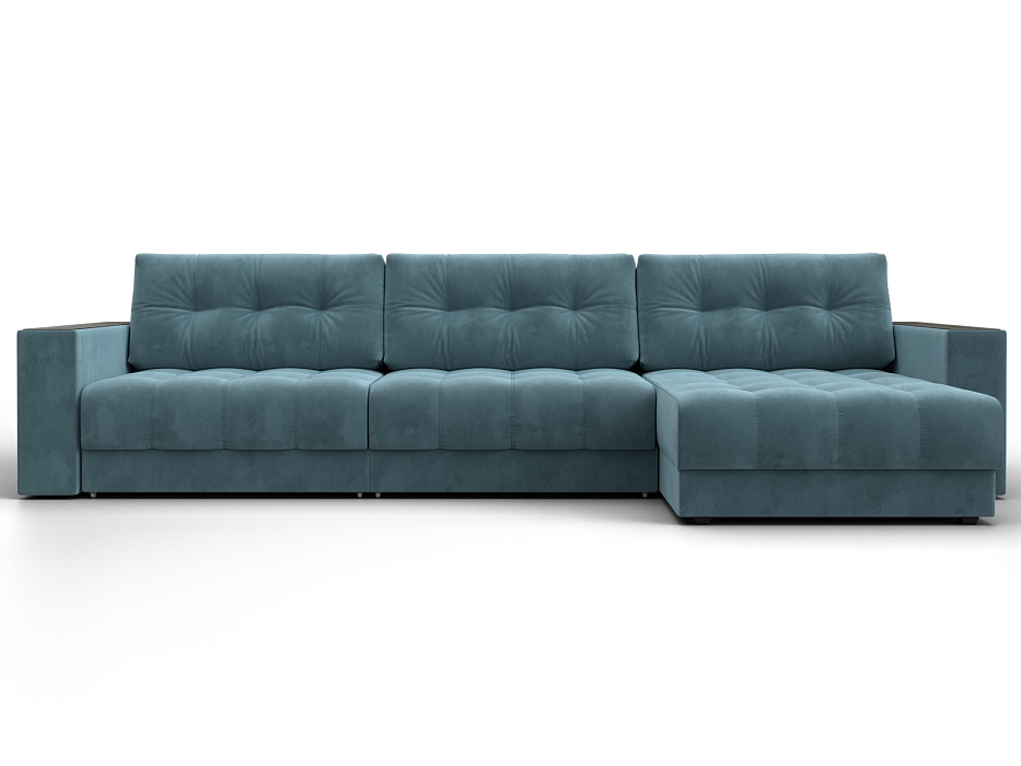 Диван угловой с декором Лига-049 НПБ Лонг (seven 113 бирюзовый)