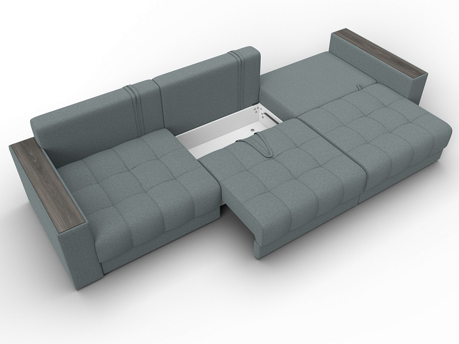 Диван прямой с декором Лига-049 НПБ Лонг (амур 07 серый)