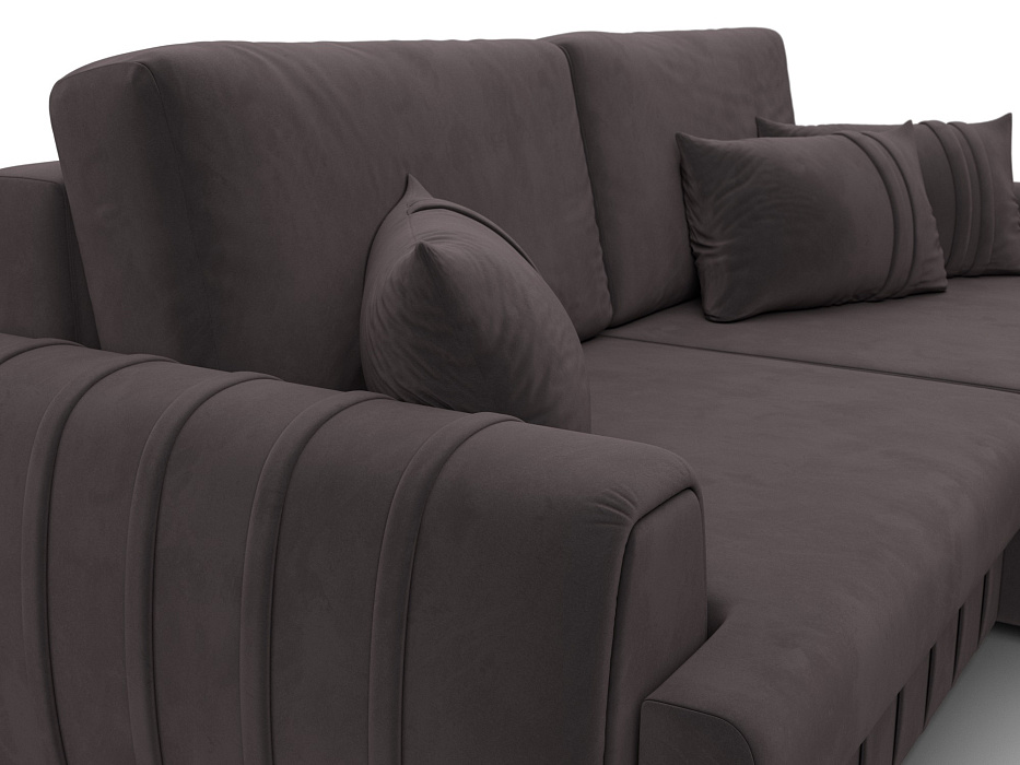 Диван угловой Лига-057 НПБ угол правый (seven 727 коричневый)