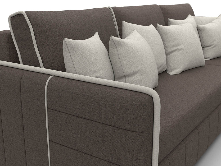 Диван угловой Лига-078 угол универсальный (амур 05 коричневый;амур 02 бежевый)