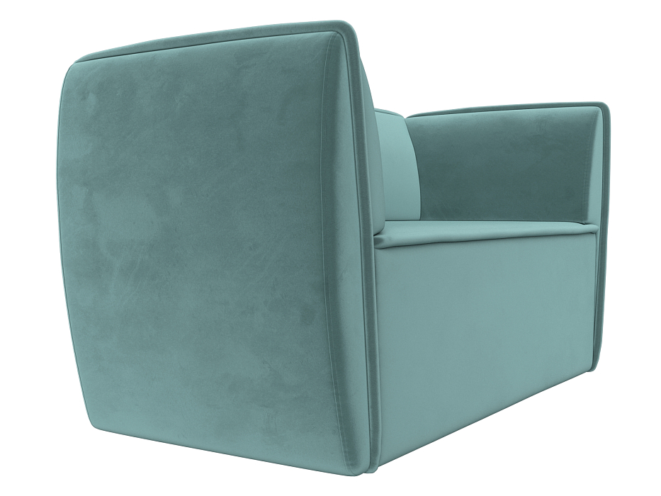 Диван кухонный прямой Бергамо 2-х местный (seven 113 бирюзовый)