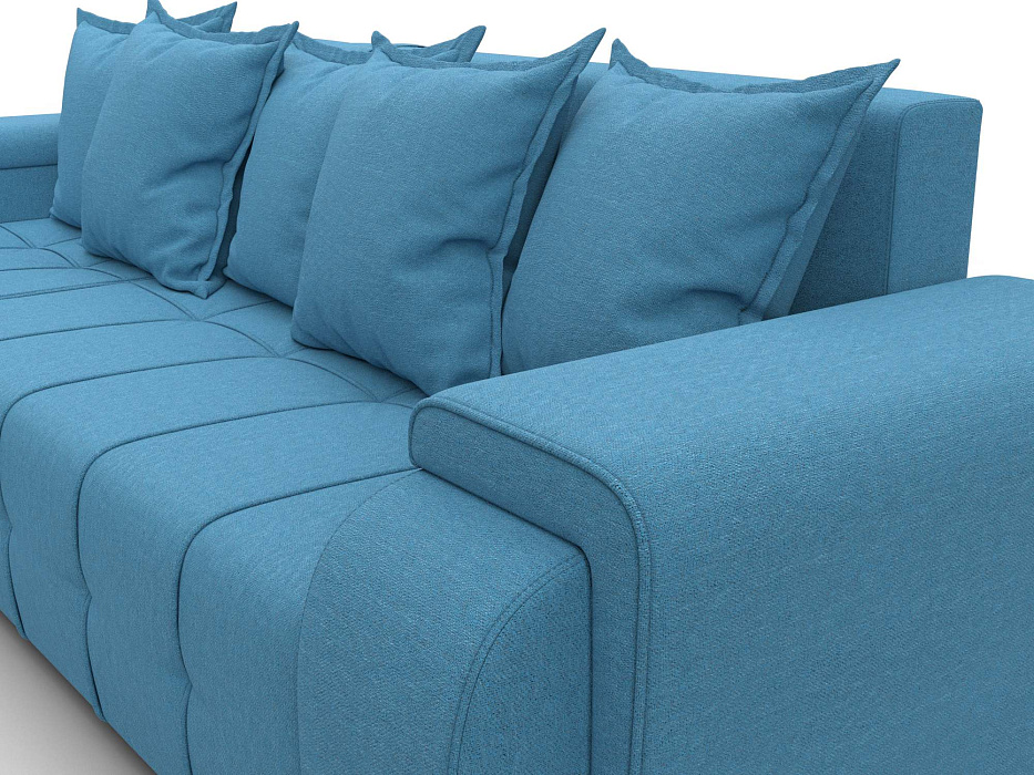 Диван угловой Лига-121 левый угол (амур 10 голубой)