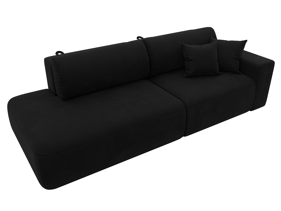 Диван прямой Лига-036 НПБ Модерн подлокотник справа (черный)