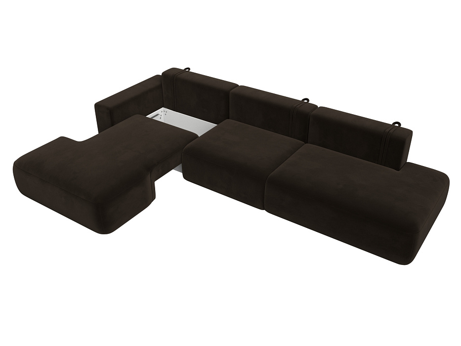 Диван угловой Лига-036 НПБ Модерн Лонг левый угол (коричневый)