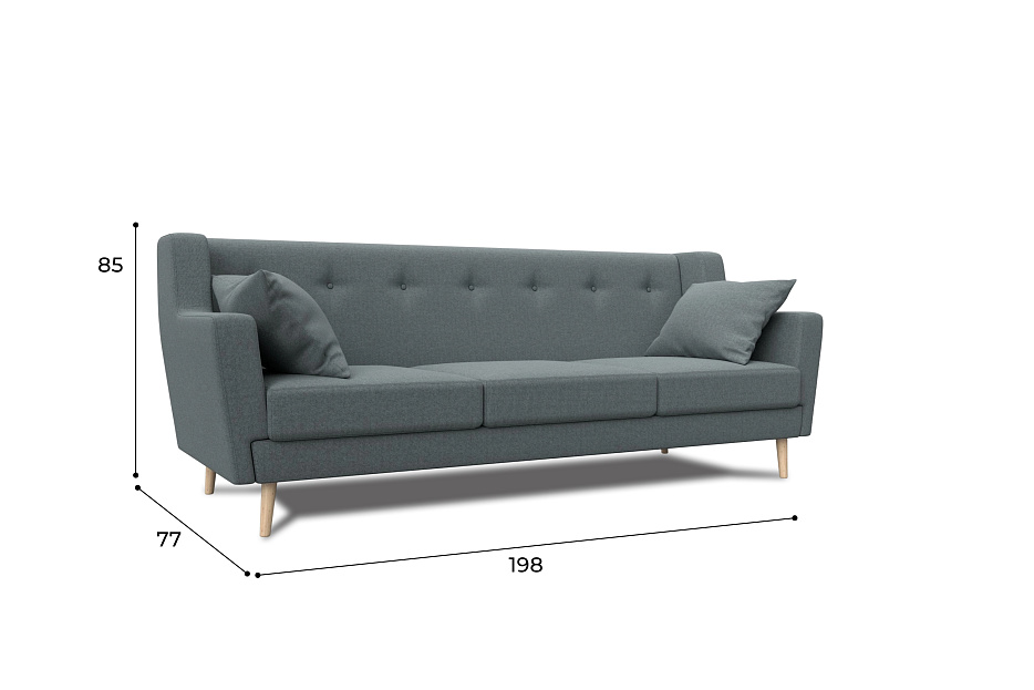 Диван кухонный прямой Брайтон 3 (амур 07 серый)