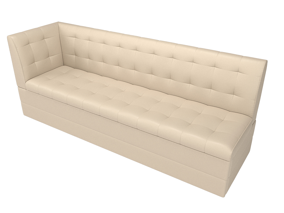 Диван кухонный прямой Бриз с углом слева (бежевый)