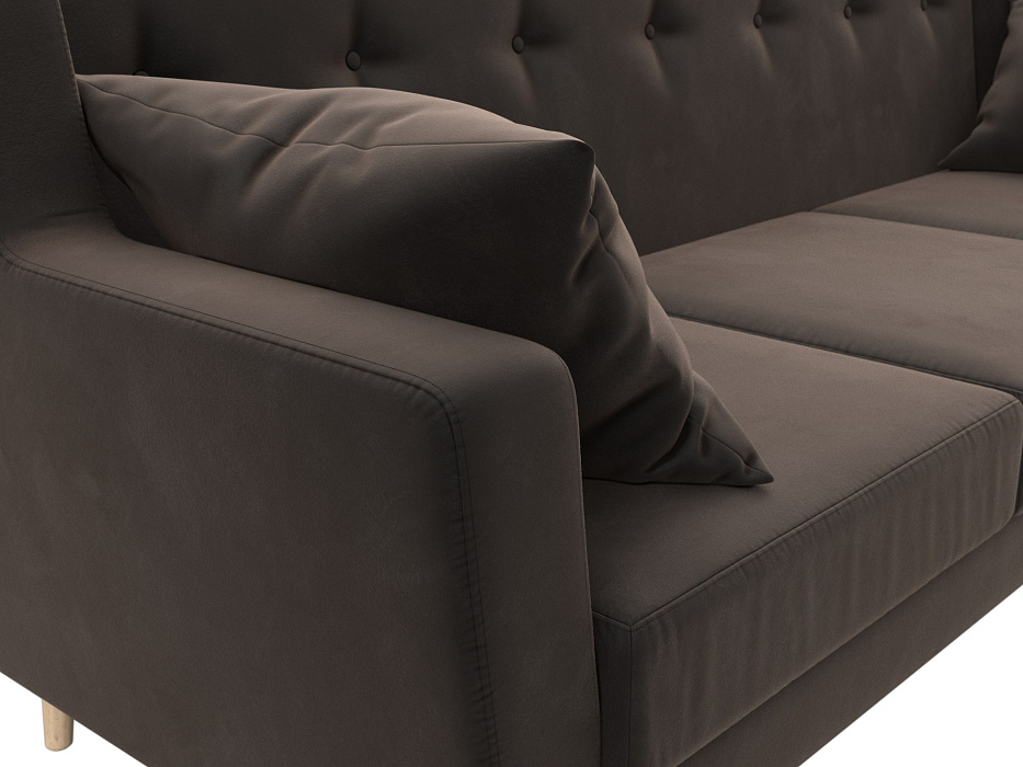 Диван кухонный прямой Брайтон 3 (seven 727 коричневый)