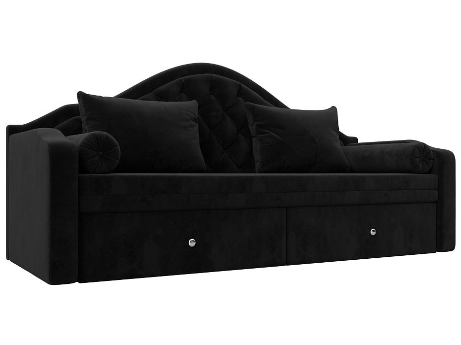 Прямой диван софа Сойер (черный)