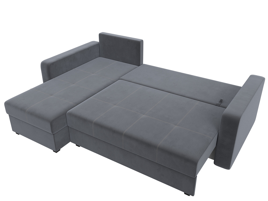 Диван угловой Ливерпуль Лайт левый угол (seven 17 серый)