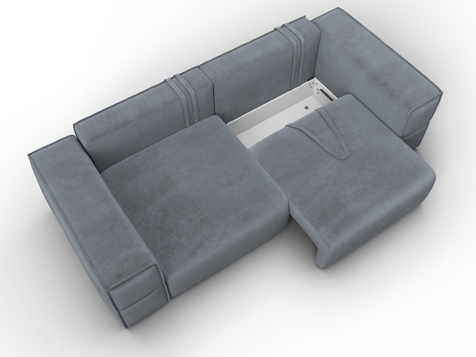 Диван прямой Лига-058 НПБ (tower 10 серый)