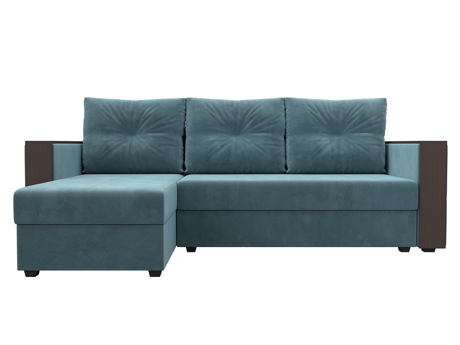 Диван угловой Валенсия Лайт левый угол (seven 113 бирюзовый)