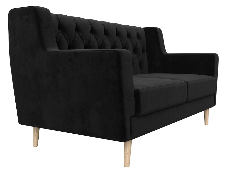 Диван кухонный прямой Брайтон 2 Люкс (seven 35 черный)