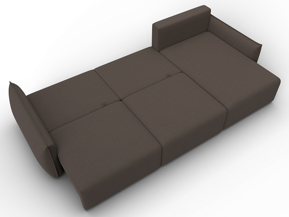 Диван угловой Лига-051 НПБ Лонг угол универсальный (амур 05 коричневый)