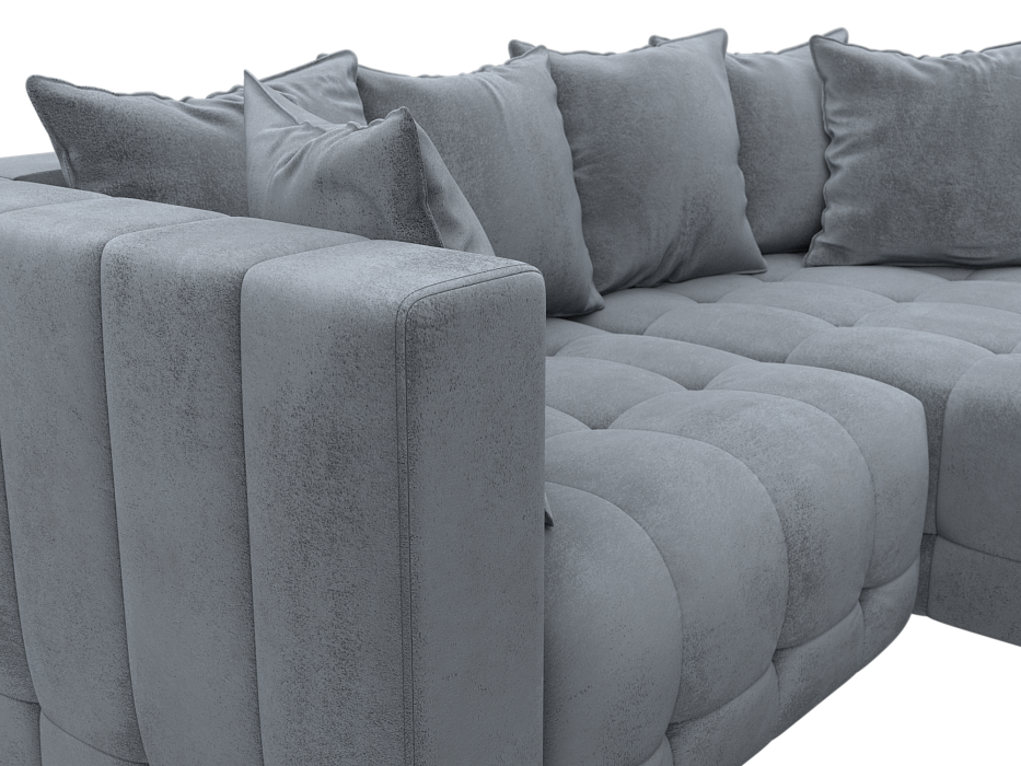 Диван угловой Лига-052 НПБ угол универсальный (tower 10 серый)