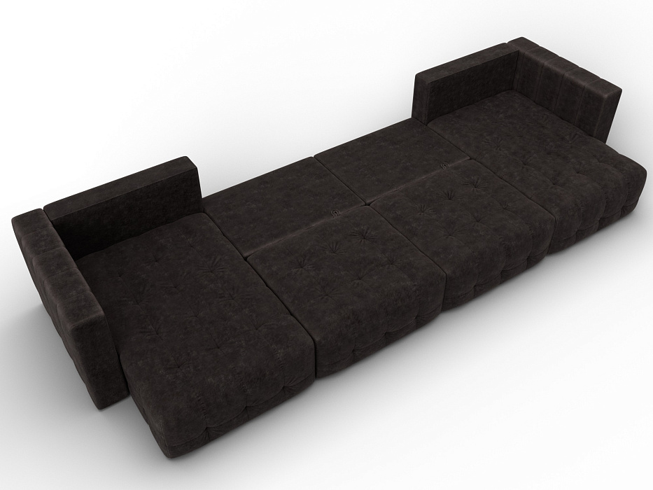 Диван П-образный Лига-052 НПБ Лонг (brut 17 коричневый)