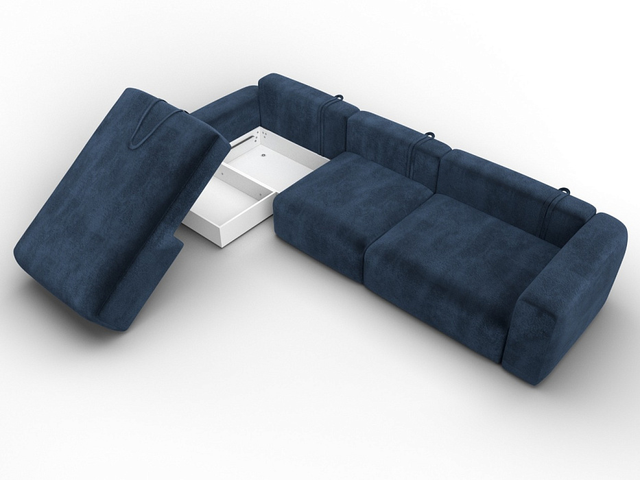 Диван угловой Лига-066 НПБ Лонг угол левый фото в интернет-магазине Лига Диванов