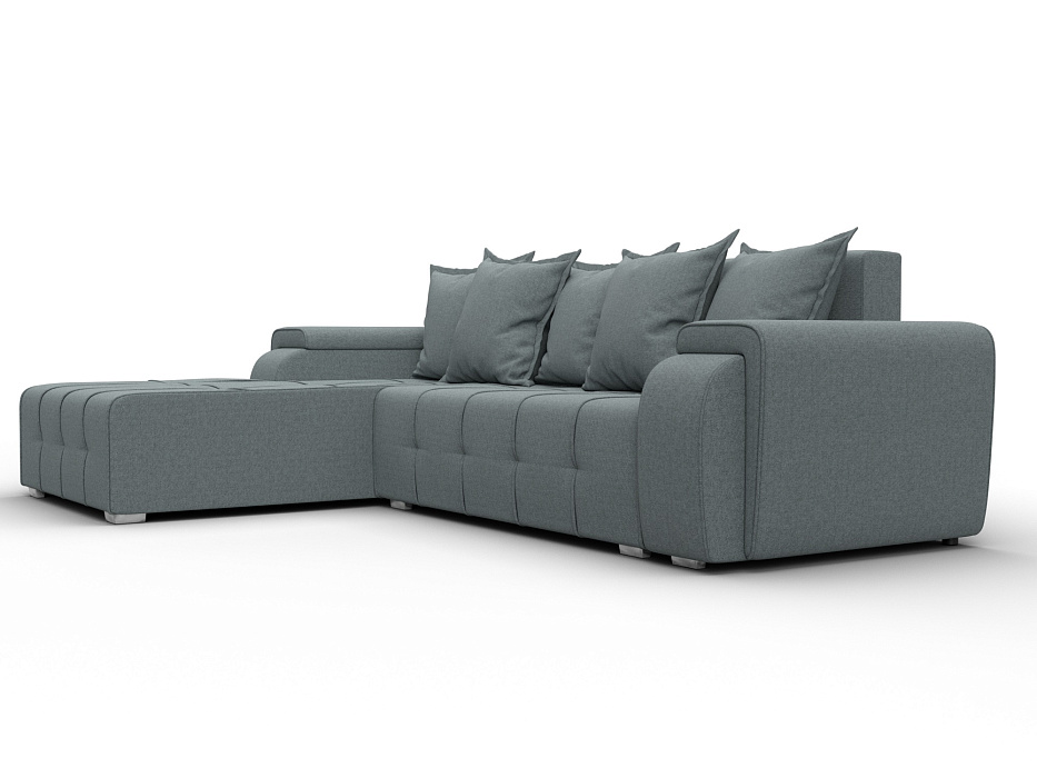 Диван угловой Лига-121 левый угол (амур 07 серый)