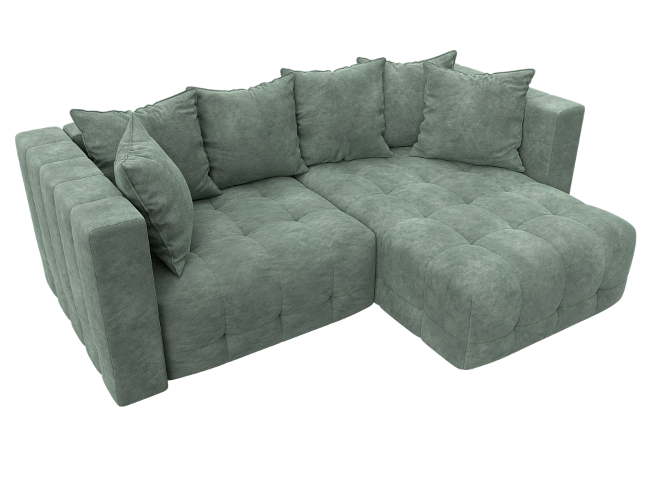 Диван угловой Лига-052 НПБ угол универсальный (brut 08 зеленый)