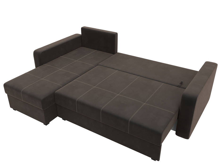 Диван угловой Ливерпуль Лайт левый угол (seven 727 коричневый)