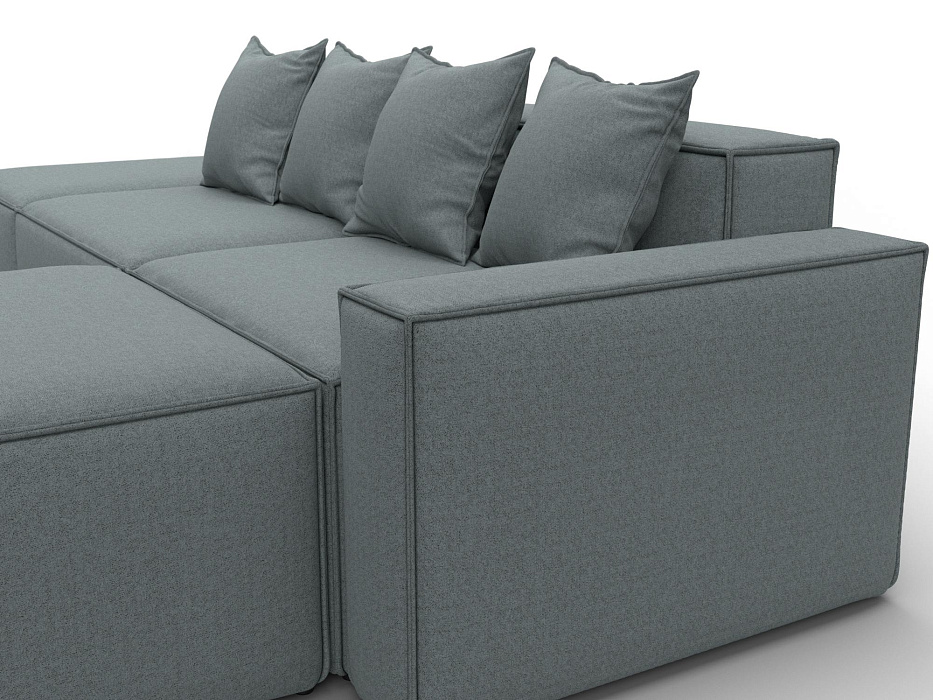 Диван угловой модульный Лига-063 угол правый (амур 07 серый)