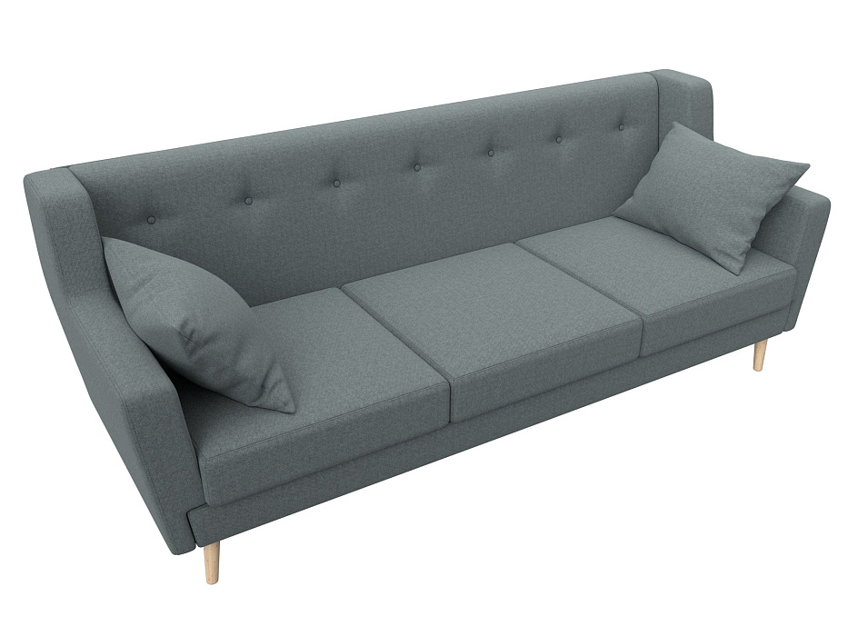 Диван кухонный прямой Брайтон 3 (амур 07 серый)